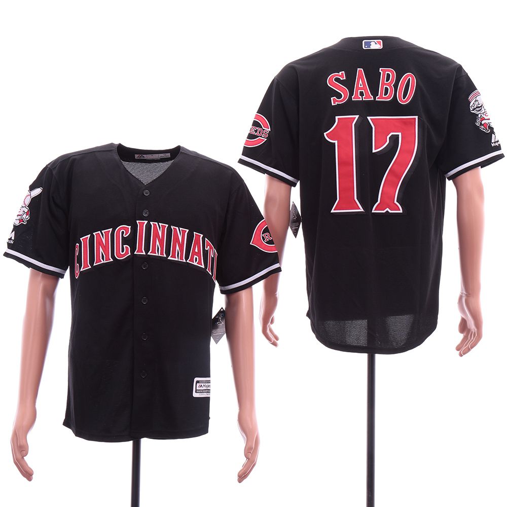 Men Cincinnati Reds #17 Sabo Black Game MLB Jerseys->cincinnati reds->MLB Jersey